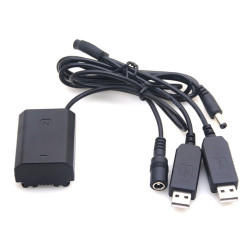 Sony NP-FZ100 Full Decoding Dummy Battery + 5V 2A dual USB cable Caruba