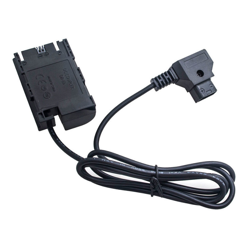 Canon LP-E6 Full Decoding Dummy Battery + D-TAP B Type Port (straight cable) Canon LP-E6 Full Decoding Dummy Battery + D-TAP B Type Port (straight cable)