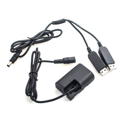 Canon LP-E6 Full Decoding Dummy Battery + 5V 2A Dual USB Cable Caruba