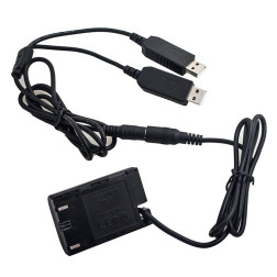Canon LP-E6 Full Decoding Dummy Battery + 5V 2A Dual USB Cable Caruba