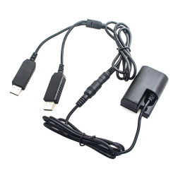 Canon LP-E6 Full Decoding Dummy Battery + 5V 2A Dual USB Cable Caruba