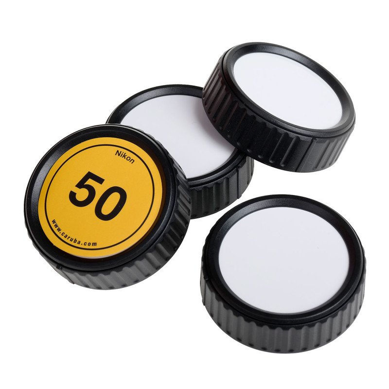 Kit bouchon arrière d'objectif inscriptible Caruba Nikon (4 pièces)