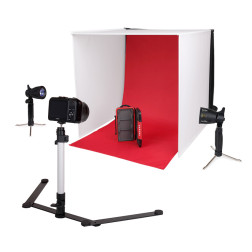 Studio Photo Portable 40x40x40cm avec Lampes Halogènes e Caruba