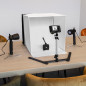 Studio Photo Portable 40x40x40cm avec Lampes Halogènes en Vrac Studio Photo Portable 40x40x40cm avec Lampes Halogènes en Vrac