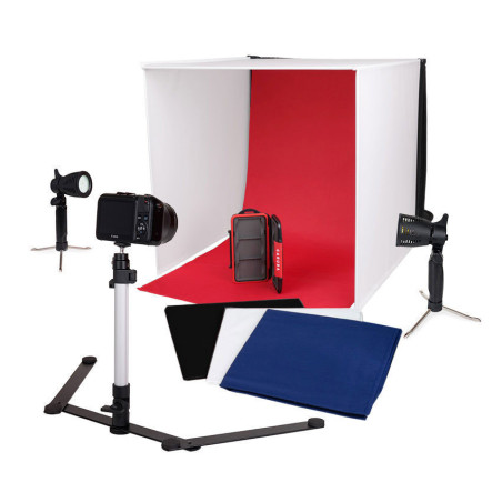 Studio Photo Portable 40x40x40cm avec Lampes LED Découvr Caruba