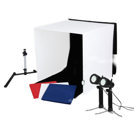 Studio Photo Portable 40x40x40cm avec Lampes LED Découvr