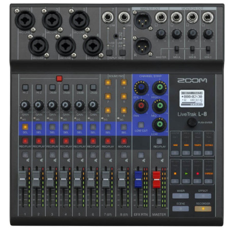 LiveTrack-L8 Console et Rec 8 voies Zoom Livetrack L8 Mi