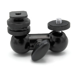 Dual Ball Head Bracket (coldshoe + 1/4 ''F to 1/4 ''M) D