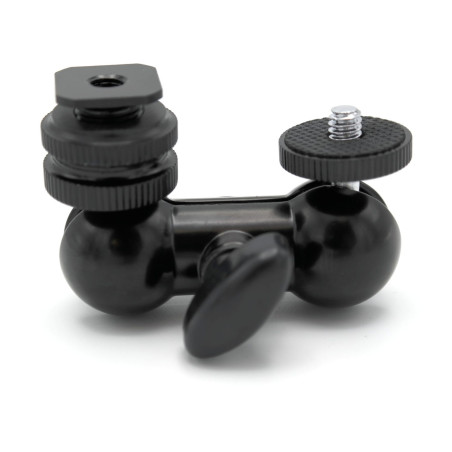 Dual Ball Head Bracket (coldshoe + 1/4 ''F to 1/4 ''M) D