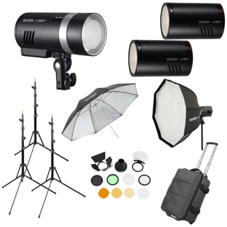 AD300Pro & AD100Pro 3 heads Kit Godox