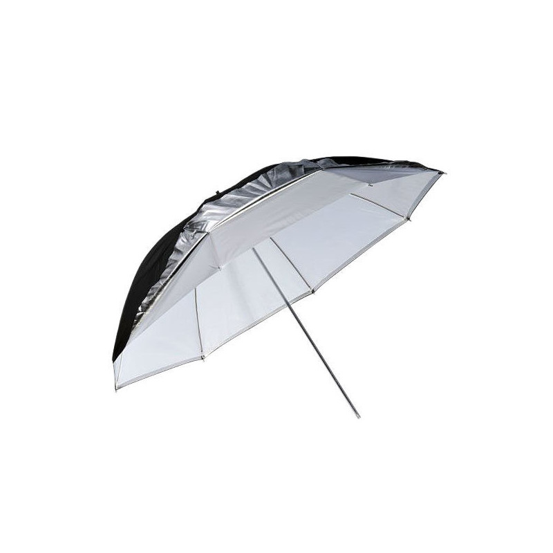 84cm Dual Duty Paraplu Zwart/Zilver/Wit 84cm Dual Duty Paraplu Zwart/Zilver/Wit