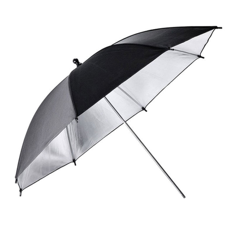 84cm Flitsparaplu Zilver/Zwart 84cm Flitsparaplu Zilver/Zwart