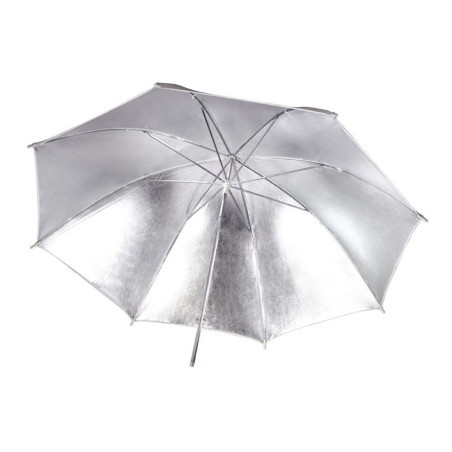 101cm Flitsparaplu Zilver/Wit