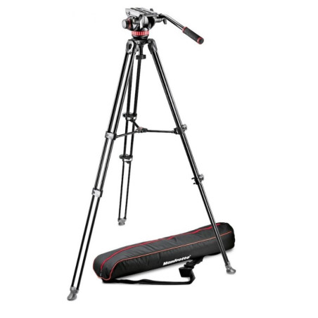 MVK502AM-1 Kit Trépied double-jambes alu + Rotule vidéo fluide Manfrotto