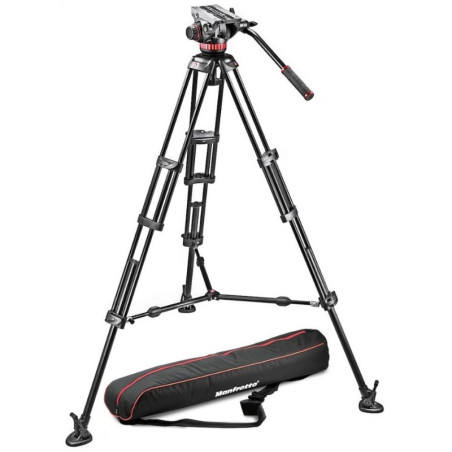 MVH502A,546BK-1 Kit Trépied + Rotule vidéo fluide + plateau rapide en alu