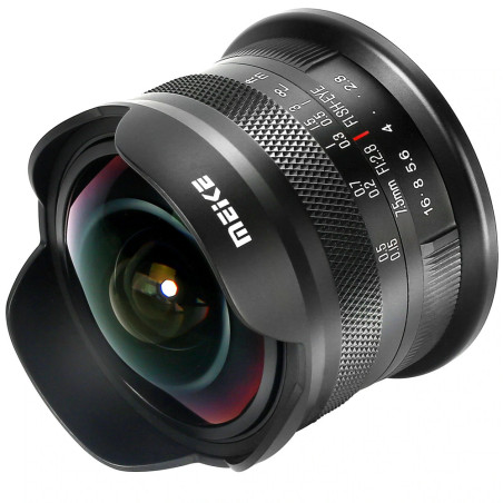 7.5 mm F2.8 monture E Meike