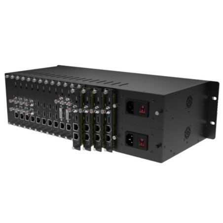 RU-03 Rack 1 à 16 modules 3U-16CH redudant power rackmou