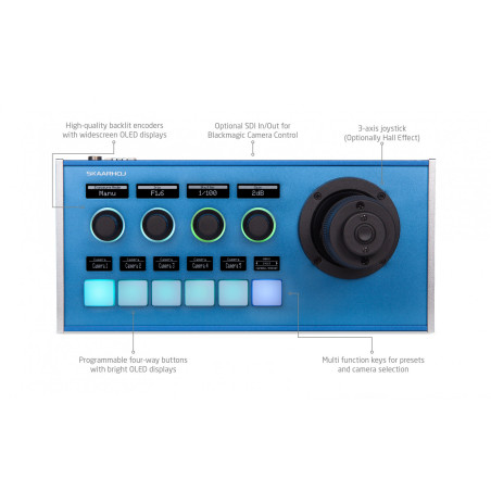 PTZ Fly control panel PTZ Fly control panel with blue pi