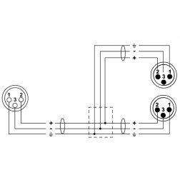 CFY0.3FMM XLR - XLR femelle/2 XLR mâles - 0.3mCâble : es