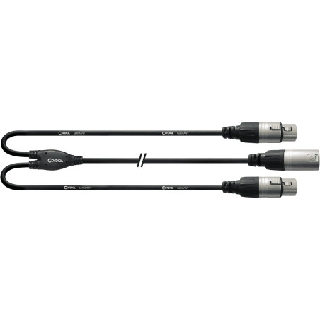 XLR - XLR mâle /2 XLR femelles - 0.3m CORDIAL