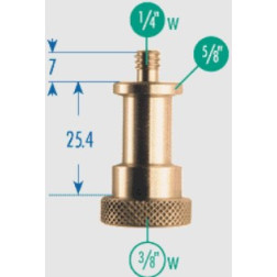 151 - Spigot adapter 5/8" male with thread 1/4" male to 3/8" female Manfrotto