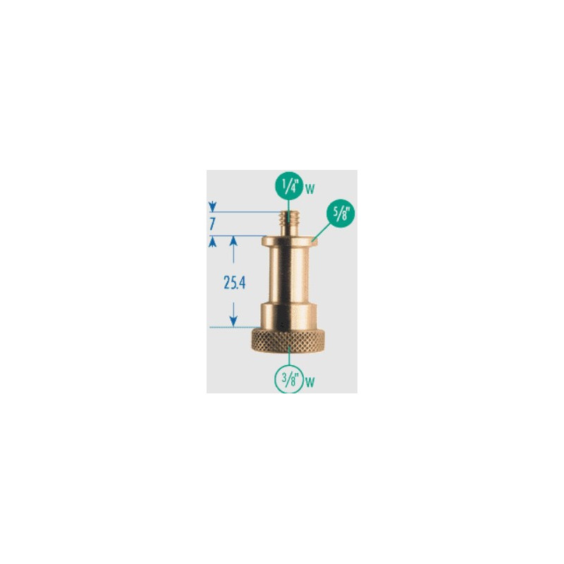 151 - Spigot adapter 5/8" male with thread 1/4" male to 3/8" female 151 - Spigot adapter 5/8" male with thread 1/4" male to 3/8" female