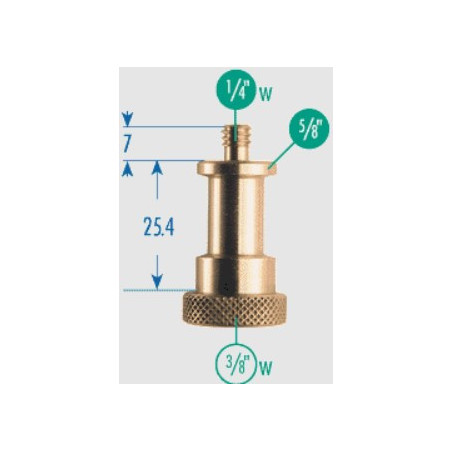 151 - Spigot adapter 5/8" male with thread 1/4" male to 3/8" female Manfrotto
