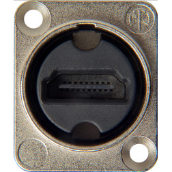 HDMI feedthrough adapter, D-shape housing