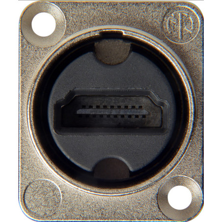 HDMI feedthrough adapter, D-shape housing