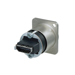 HDMI feedthrough adapter, D-shape housing Neutrik