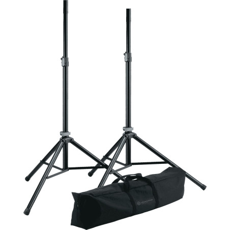 21449 - Package - 2x stands + housse. Système "push" Pac K&M
