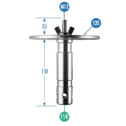 163-12 - spigot 5/8" with plate 12 Cm srew 1/2" Manfrotto