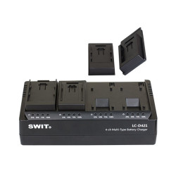 SWIT LC-D421B, 4-CH DV charger with 4x Panasonic VBG style plates Swit