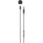 Lavalier microphone with omni-directional capsule 1.6m of 3 pin lemo cable Black