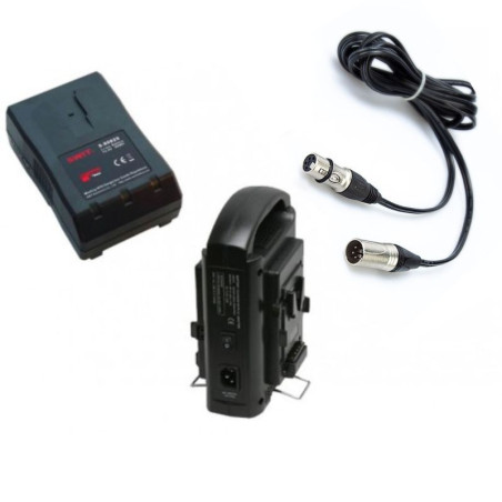 Kit 2 batteries V-Mount 95Wh et 1 chargeur double avec sortie XLR4 Swit