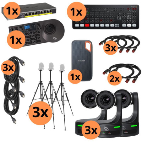 Regie Streaming Complete 3 cameras PTZ  PBS