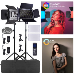 Kit Reportage 2x Panneaux Leds RGB 36W Kit Reportage 2x PBS-Leds