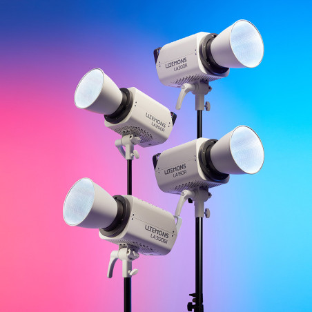 LA150R Litemons RGB LED Video Light 2-light kit Découvre