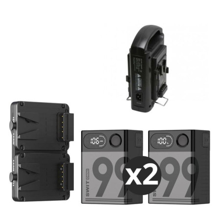 Pack 2 Omni-99S avec chargeur double et platine KA-M20S Swit