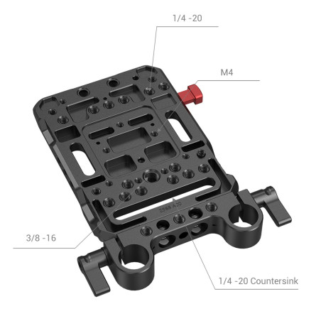 SmallRig 3016 V Mount Battery Plate with Dual 15mm Rod C