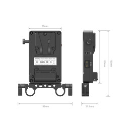 SmallRig 3498 V Mount Battery Adapter Plate (Basic Version) with Dual Rod Clamp SmallRig
