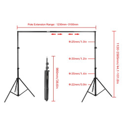 BS901A Support de fond studio max 3m de large   ?Eimage