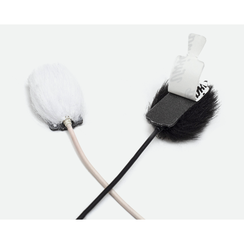 Fourrure pour Lavalier Rond Noir et Blanc