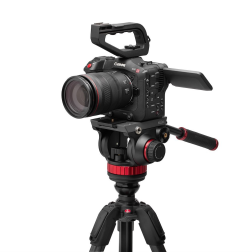 Rotule Vidéo Fluide 502 et trepied 4 sections Carbone 055 Manfrotto