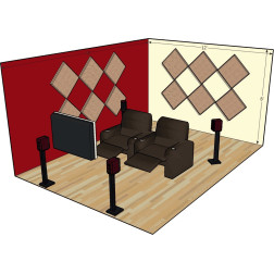 CUBE2-24X24BVD-N - Control Cubes - 12 panneaux 2" biseau - noir