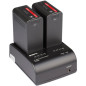 LB-SU90Cx2+S-3602U KIT 2 batteries de type BP-U et chargeur double simultané LB-SU90Cx2+S-3602U KIT 2 batteries de type BP-U et chargeur double simultané