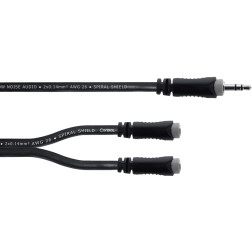 EY0.3WYY Mini-Jack 3.5 stereo male 2 mini jack 3.5 femelle 0.3m CORDIAL