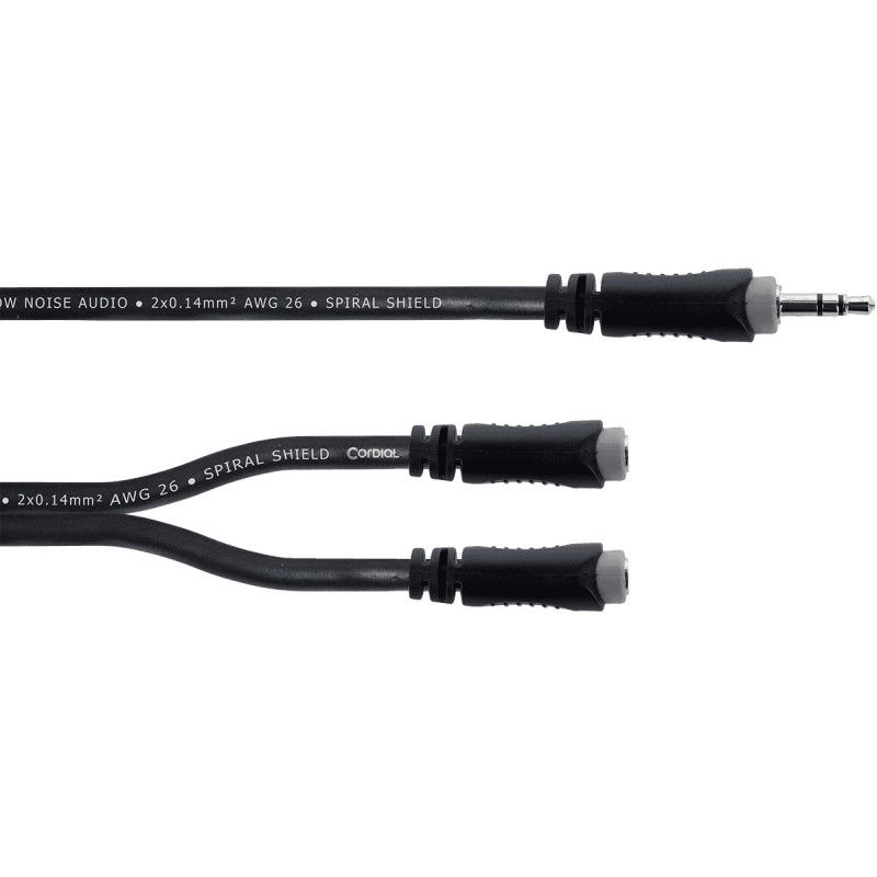 EY0.3WYY Mini-Jack 3.5 stereo male 2 mini jack 3.5 femelle 0.3m EY0.3WYY Mini-Jack 3.5 stereo male 2 mini jack 3.5 femelle 0.3m
