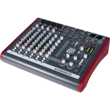 ZED-10 USB sans effet - 4 in mono, 2 stéréo, 2 AUX USB s ALLEN & HEATH