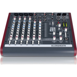 ZED-10 USB sans effet - 4 in mono, 2 stéréo, 2 AUX ALLEN & HEATH